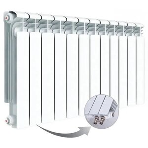 Изображение товара Радиатор алюминиевый Rifar Alum Ventil 500 R-AL-500-12-VL, 12 секций, нижнее левое подключение, цвет белый