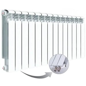 Изображение товара Радиатор алюминиевый Rifar Alum Ventil 500 R-AL-500-14-VL, 14 секций, нижнее левое подключение, цвет белый