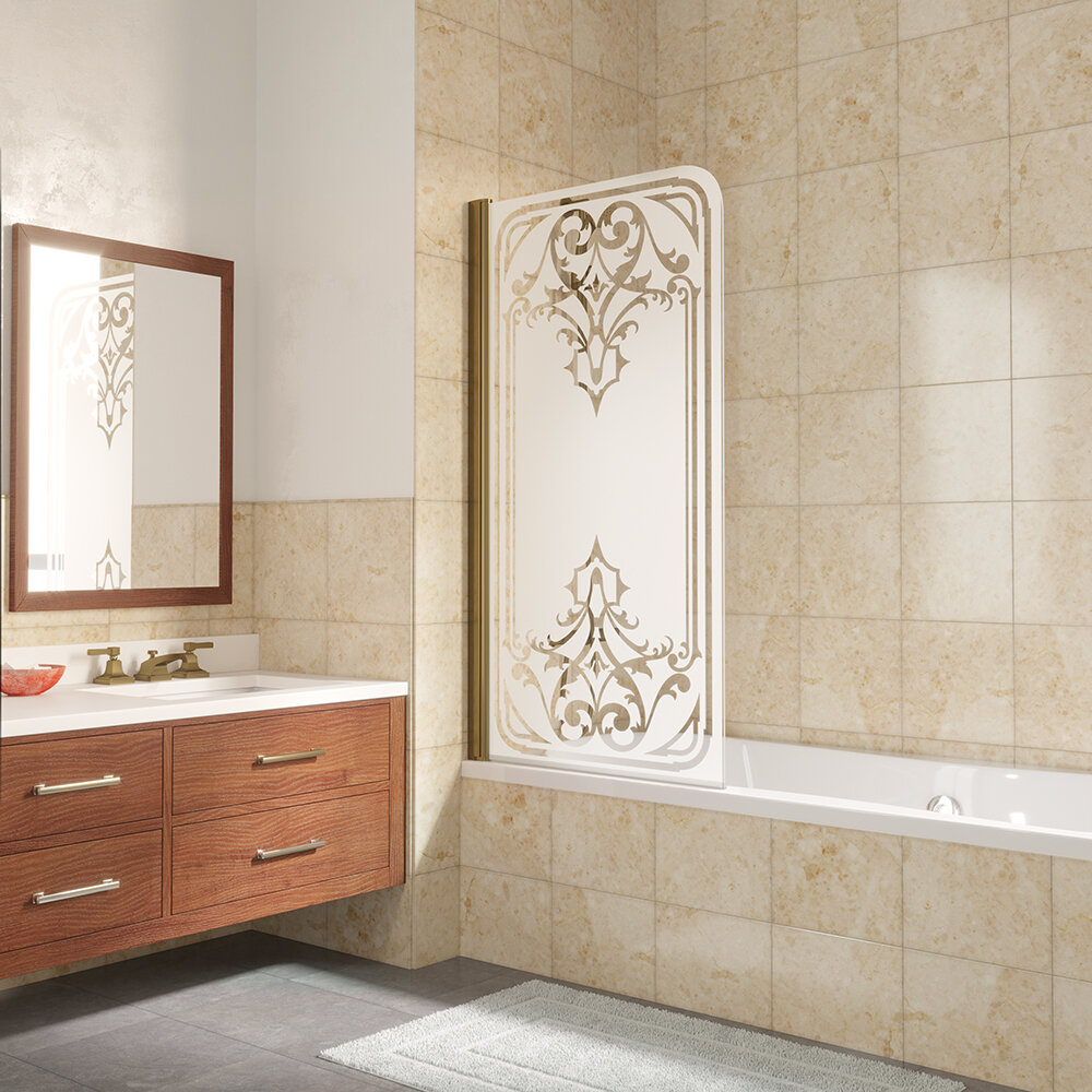 Изображение товара Шторка на ванну Vegas Glass EV Lux 0075 05 ARTDECO D1 75 см бронза стекло