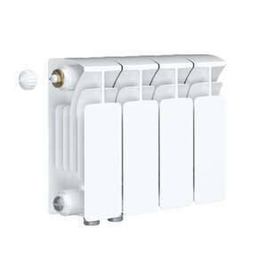 Изображение товара Радиатор биметаллический Rifar Base Ventil 200 R-BA-200-04-VL, 4 секции, нижнее левое подключение, цвет белый