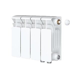 Изображение товара Радиатор биметаллический Rifar Base Ventil 200 R-BA-200-04-VR, 4 секции, нижнее правое подключение, цвет белый