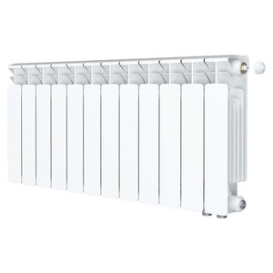 Изображение товара Радиатор биметаллический Rifar Base Ventil 350 R-BA-350-12-VR, 12 секций, нижнее правое подключение, цвет белый