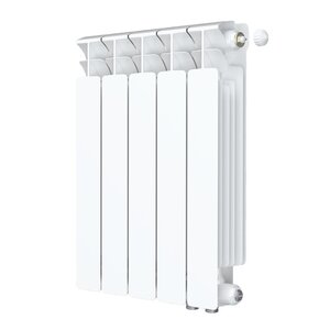Изображение товара Радиатор биметаллический Rifar Base Ventil 500 R-BA-500-05-VR, 5 секций, нижнее правое подключение, цвет белый