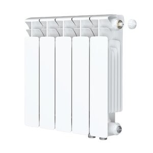 Изображение товара Радиатор биметаллический Rifar Base Ventil 350 R-BA-350-05-VR, 5 секций, нижнее правое подключение, цвет белый
