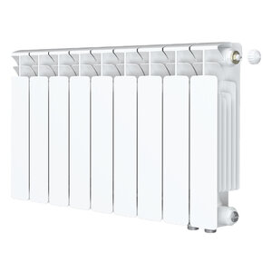 Изображение товара Радиатор биметаллический Rifar Base Ventil 350 R-BA-350-09-VR, 9 секций, нижнее правое подключение, цвет белый
