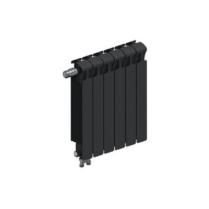 Изображение товара Радиатор биметаллический Rifar Monolit Ventil 500 R-MN-500-06-VL-AN, 6 секций, нижнее левое подключение, цвет антрацит