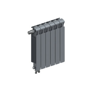 Изображение товара Радиатор биметаллический Rifar Monolit Ventil 500 R-MN-500-06-VL-TI, 6 секций, нижнее левое подключение, цвет титан