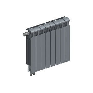 Изображение товара Радиатор биметаллический Rifar Monolit Ventil 500 R-MN-500-08-VL-TI, 8 секций, нижнее левое подключение, цвет титан