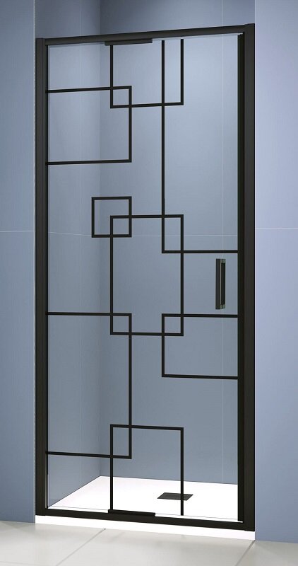 Изображение товара Душевая дверь RGW SV-05-2B 1000 8 мм стекло чёрный принт распашная Германия