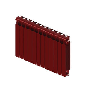 Изображение товара Радиатор биметаллический Rifar Monolit 500 R-MN-500-12-BO, 12 секций, боковое подключение, цвет бордо