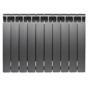 Изображение товара Радиатор биметаллический Rifar Monolit 500 R-MN-500-12-TI, 12 секций, боковое подключение, цвет титан