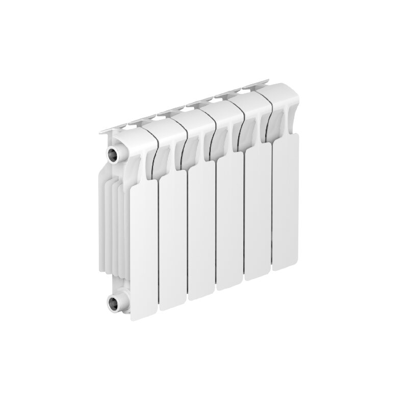 Изображение товара Радиатор биметаллический Rifar Monolit 6 секций боковое подключение 48x36.5 см белый