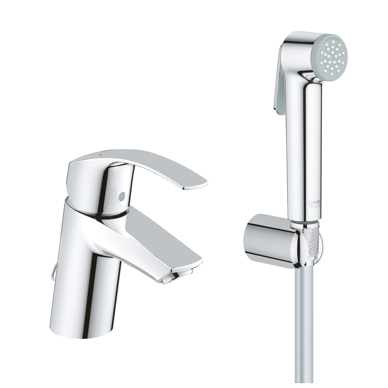 Изображение товара Смеситель для раковины с гигиеническим душем Grohe Eurosmart New 23124002 хром