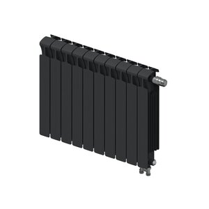 Изображение товара Радиатор биметаллический Rifar Monolit Ventil 500 R-MN-500-10-VR-AN, 10 секций, нижнее правое подключение, цвет антрацит