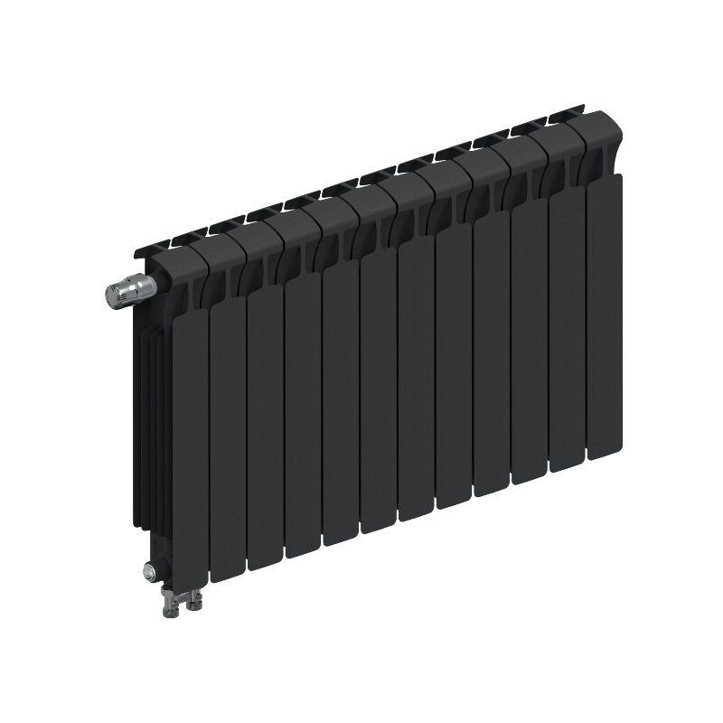 Изображение товара Радиатор биметаллический Rifar Monolit Ventil 12 секций антрацит Россия