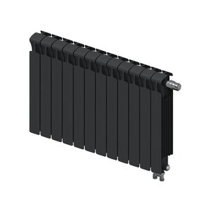 Изображение товара Радиатор биметаллический Rifar Monolit Ventil 500 R-MN-500-12-VR-AN, 12 секций, нижнее правое подключение, цвет антрацит