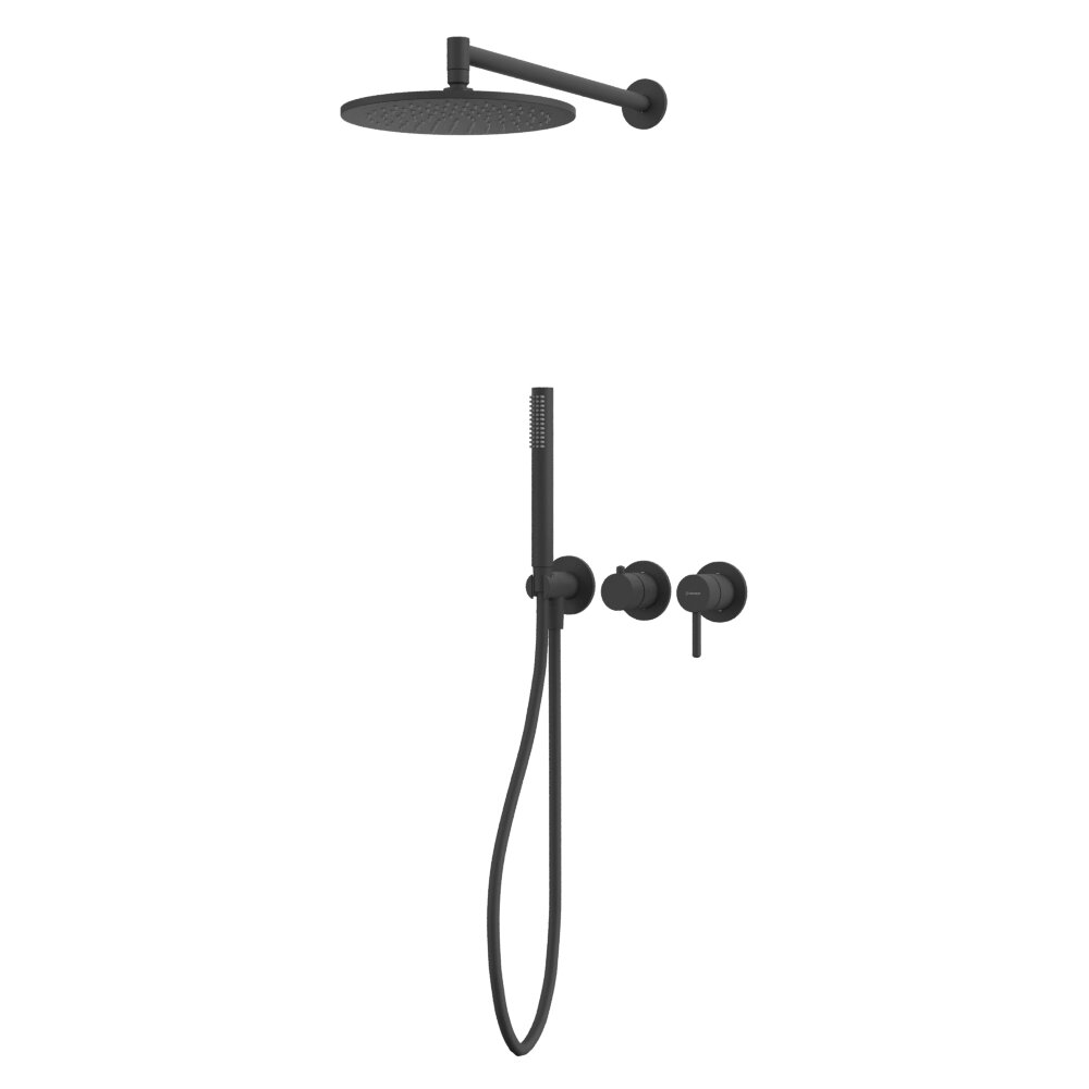 Изображение товара Душевая система Whitecross Y black YSET13BL – черный матовый, скрытый монтаж