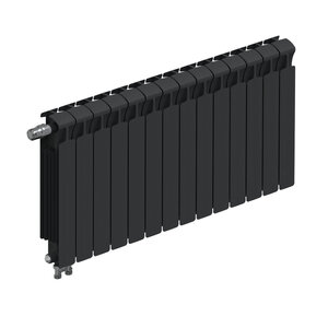 Изображение товара Радиатор биметаллический Rifar Monolit Ventil 500 R-MN-500-14-VL-AN, 14 секций, нижнее левое подключение, цвет антрацит