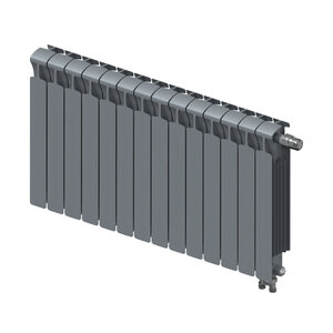 Изображение товара Радиатор биметаллический Rifar Monolit Ventil 500 R-MN-500-14-VR-TI, 14 секций, нижнее правое подключение, цвет титан