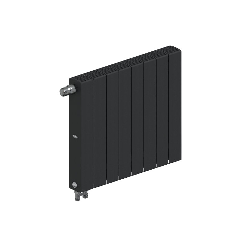 Изображение товара Биметаллический радиатор Rifar SUPReMO Ventil 8 секций антрацит нижнее левое подключение