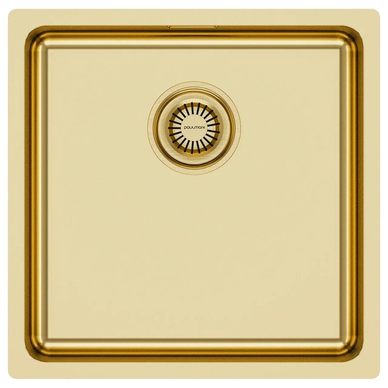 Изображение товара Кухонная мойка Paulmark Vista 44 из нержавеющей стали с PVD покрытием светлое золото 440 мм
