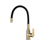 Смеситель для кухонной мойки Decoroom DR29 DR29024B-Black, с гибким изливом, бронза/черный - фото 1