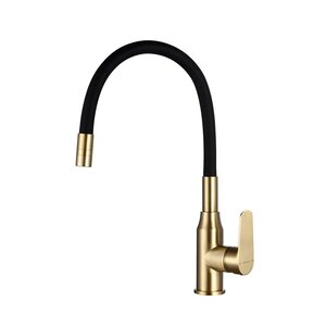 Изображение товара Смеситель для кухонной мойки Decoroom DR29 DR29024B-Black гибкий излив бронза черный