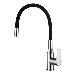 Изображение товара Смеситель для кухонной мойки Decoroom DR29 DR29024-Black, с гибким изливом, хром/черный