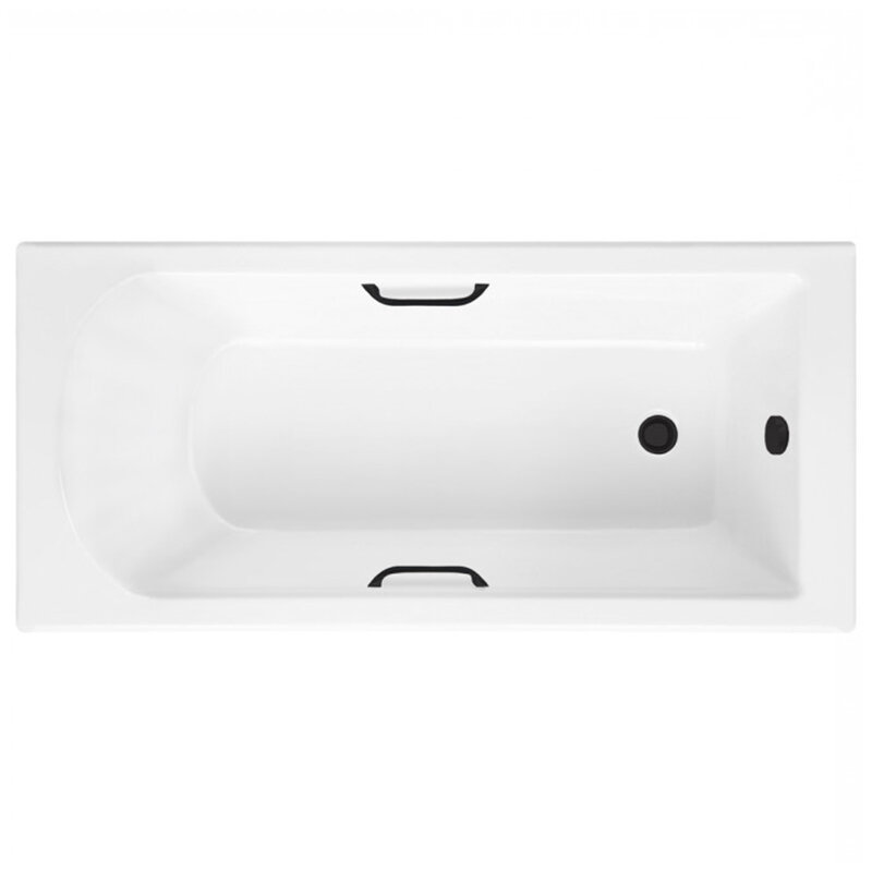 Изображение товара Ванна из литьевого мрамора Delice Scandi 180x80 см белая с черными ручками Изображение товара Ванна из литьевого мрамора Delice Scandi 180x80 см белая с черными ручками