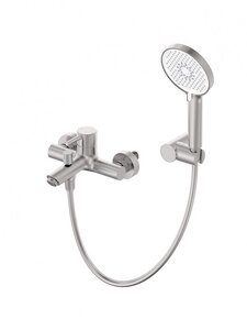 Изображение товара Смеситель Wonzon & Woghand Solo WW-639032-1-BN, для ванны и душа, с душевым гарнитуром, никель брашированный PVD