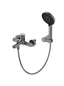 Изображение товара Смеситель Wonzon & Woghand Solo WW-639032-1-BGM, для ванны и душа, с душевым гарнитуром, темный графит  брашированный PVD