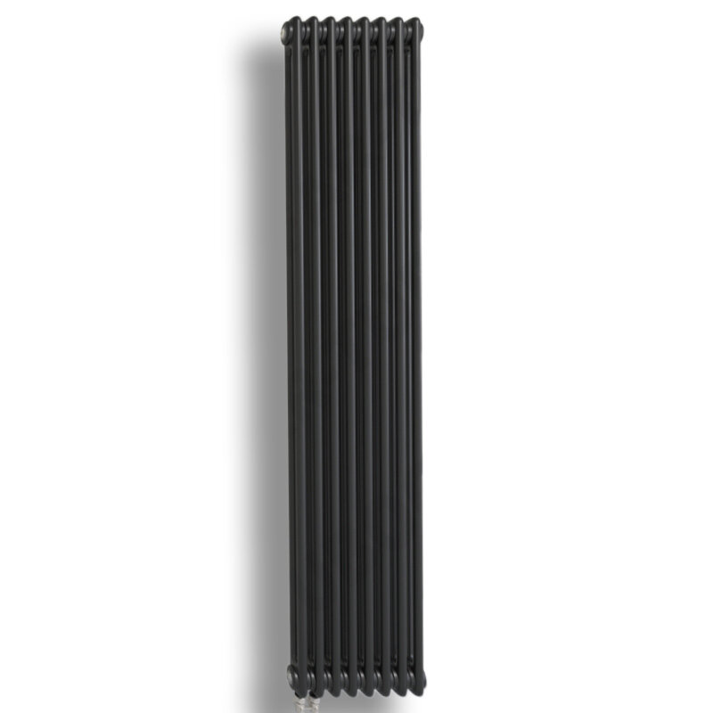 Изображение товара Радиатор трубчатый Rifar Tubog Ventil 2180 TUB 2180-08-DV1-BM, 8 секций, нижнее одностороннее подключение, цвет черный янтарь матовый
