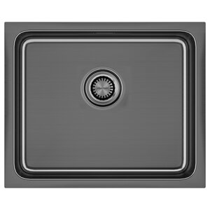 Изображение товара Мойка кухонная Paulmark Vista 54 PM305444-GM, 54 см, нержавеющая сталь, PVD покрытие, цвет вороненая сталь, gunmetal