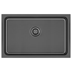 Изображение товара Мойка кухонная Paulmark Vista 74 PM307444-GM, 74 см, нержавеющая сталь, PVD покрытие, цвет вороненая сталь, gunmetal