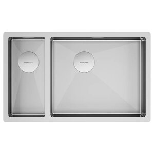 Изображение товара Мойка кухонная Paulmark Next 69/2S Uni PM226944-BSR, 69 см, цвет брашированная нержавеющая сталь