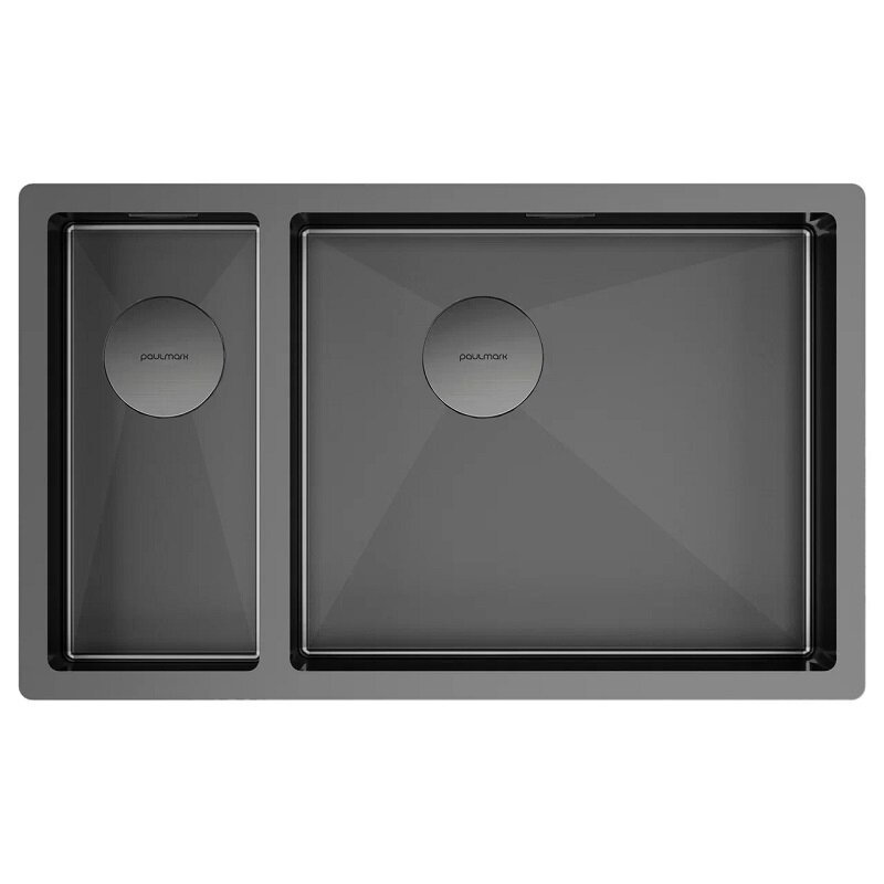 Изображение товара Кухонная мойка Paulmark Next 69/2S Uni PM226944-GMR 69 см нержавеющая сталь Изображение товара Кухонная мойка Paulmark Next 69/2S Uni PM226944-GMR 69 см нержавеющая сталь