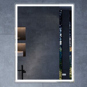 Изображение товара Зеркало Vincea VLM-3VN500-2, 50 х 70 см, LED подсветка, сенсор, диммер, функция антизапотевания, цвет белый