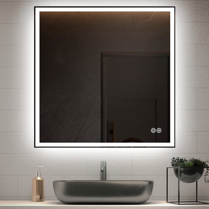 Изображение товара Зеркало Vincea VLM-3VN8008-2, 80 х 80 см, LED подсветка, сенсор, диммер, функция антизапотевания, цвет белый Изображение товара Зеркало Vincea VLM-3VN8008-2, 80 х 80 см, LED подсветка, сенсор, диммер, функция антизапотевания, цвет белый