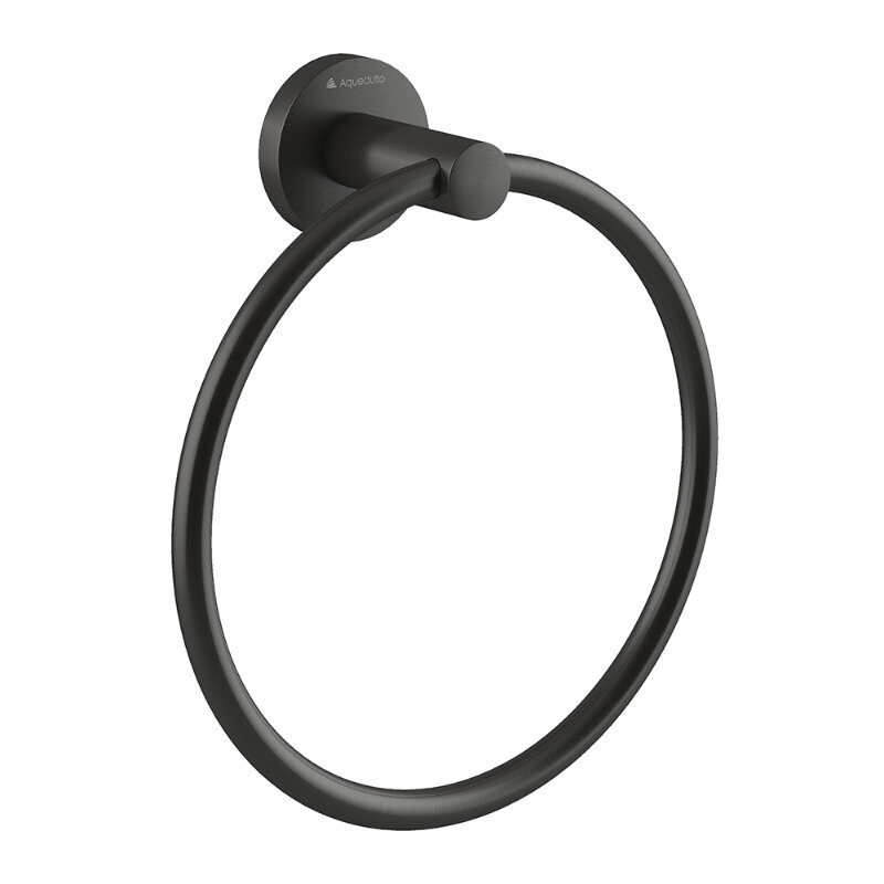 Изображение товара Полотенцедержатель кольцо Aqueduto Ponto 18 см вороненая сталь gunmetal
