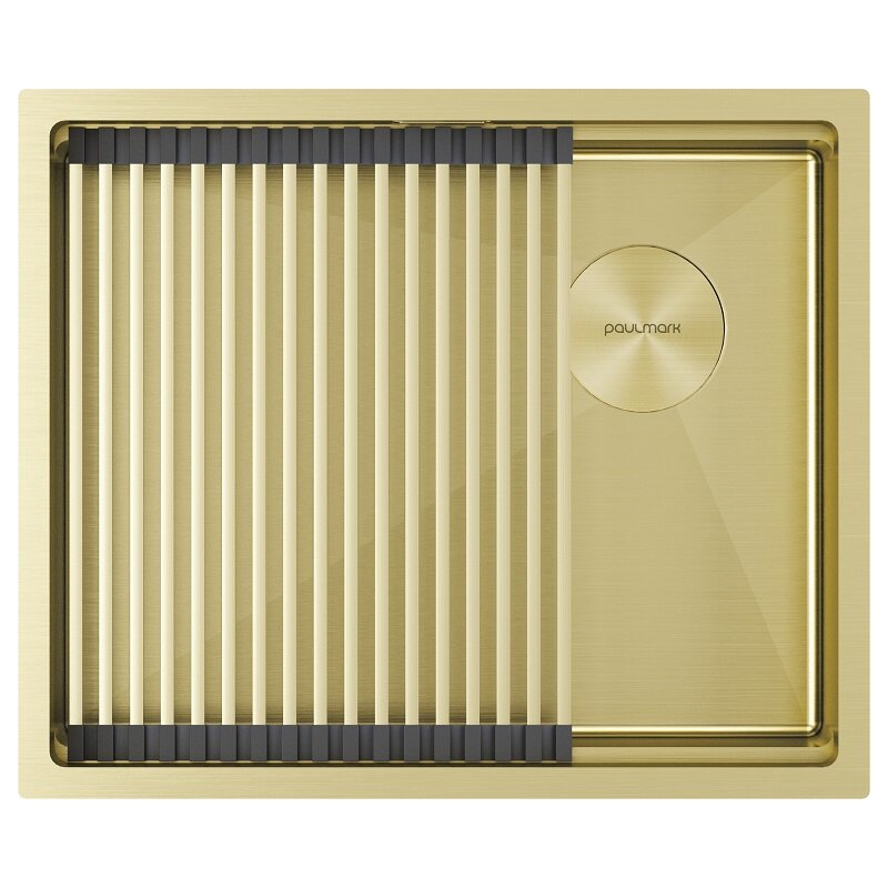 Изображение товара Мойка кухонная Paulmark Next-Pro 54 Uni с PVD покрытием светлое золото