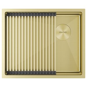 Изображение товара Мойка кухонная Paulmark Next-Pro 54 Uni PM705445-LG, 54 см, нержавеющая сталь, PVD покрытие, цвет светлое золото