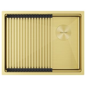 Изображение товара Мойка кухонная Paulmark Next-Pro 58 Uni PM705845-LG, 58 см, нержавеющая сталь, PVD покрытие, цвет светлое золото