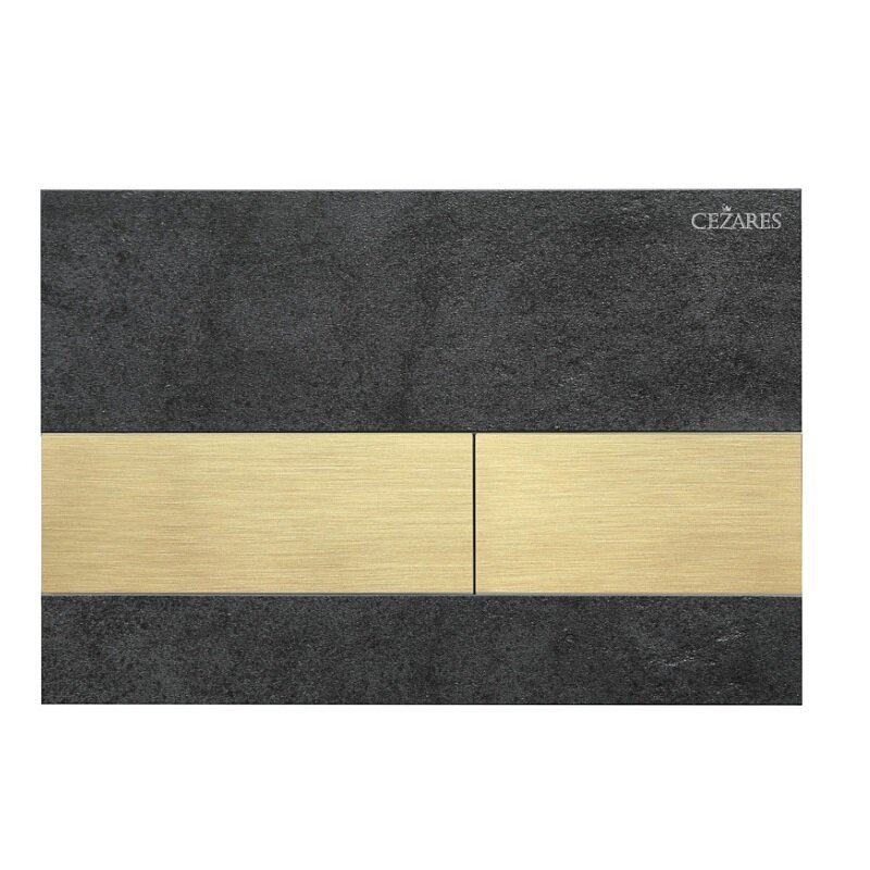 Изображение товара Клавиша смыва Cezares LUX-PN-BORO механическая черный матовый золото брашированное