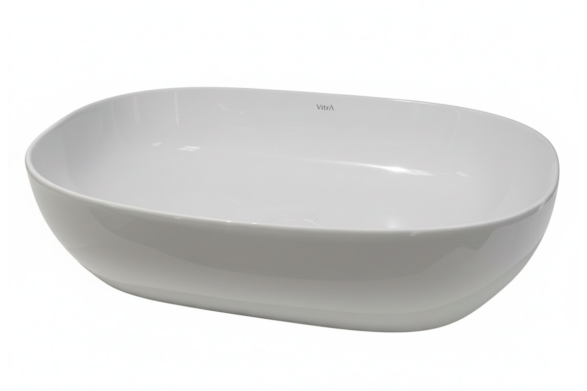 Изображение товара Раковина Vitra Geo 58 см овальная накладная с переливом белая