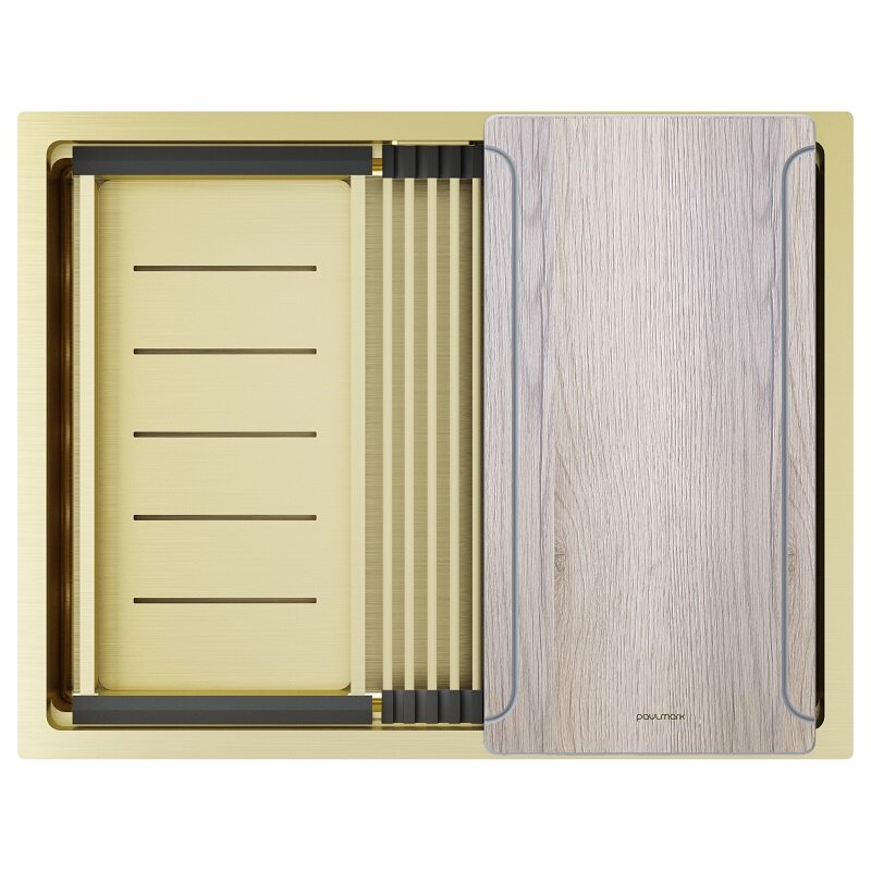 Изображение товара Мойка кухонная Paulmark Next-Multi Sink 58 Uni PM785845-LG с PVD покрытием золото