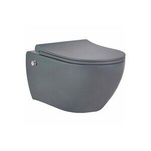 Изображение товара Подвесной безободковый унитаз beWash Bogen 88343680, крышка-сиденье с микролифтом, с функцией биде, со смесителем, антрацит