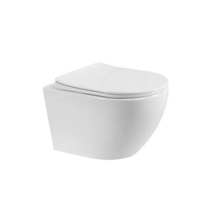 Изображение товара Унитаз подвесной BelBagno Marino BB7026CH-TOR-BFS/SC, безободковый, смыв торнадо, сиденье микролифт, цвет белый