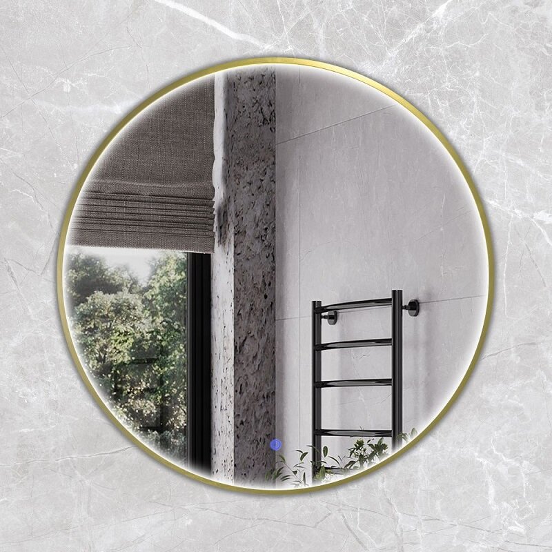 Изображение товара Зеркало Comfortу Вега 00-00020725, 75 см, LED IC-подсветка теплый свет, сенсор, цвет рамы золото матовое