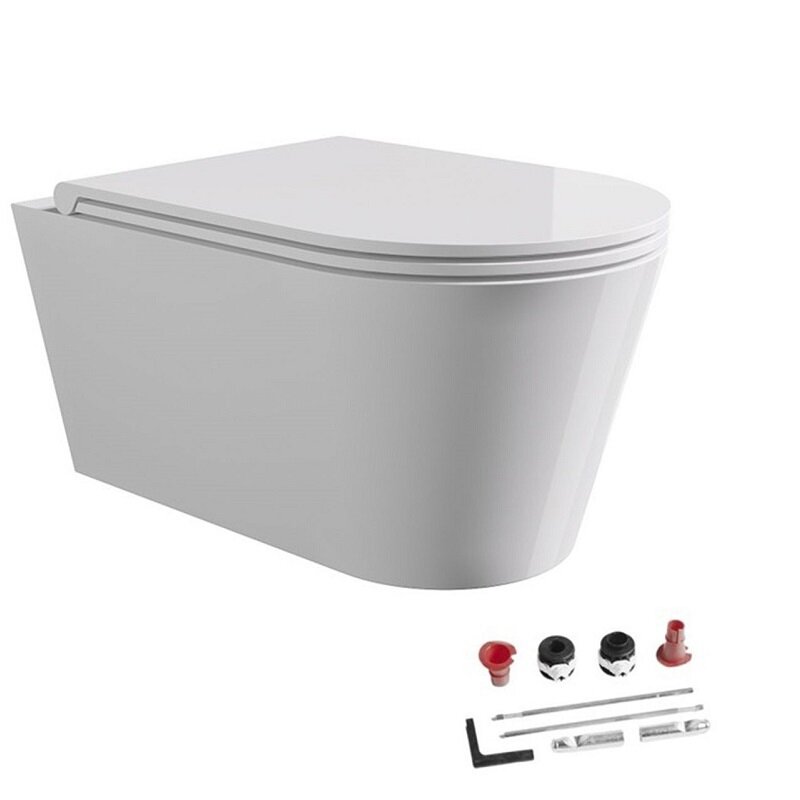 Изображение товара Подвесной унитаз Alice Hide безободковый с крышкой Soft-Close и антибактериальной глазурью