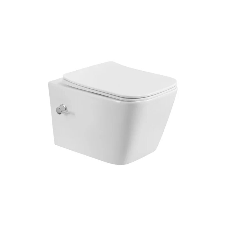Изображение товара Унитаз подвесной BelBagno Kraft BB7106CH-TOR-BS/SC, безободковый, смыв торнадо, сиденье микролифт, цвет белый
